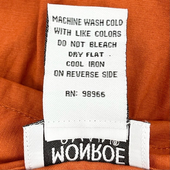 Monroe & Main Orange Pintuck Lace Sleeve Button Down Shirt 20W - Picture 7 of 7